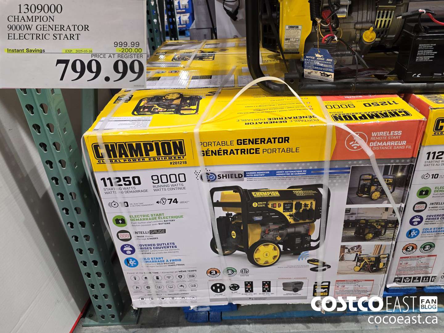 1309000 CHAMPION 9000W GENERATOR ELECTRIC START ($200.00 INSTANT SAVINGS EXPIRES ON 2025-03-16) $799.99