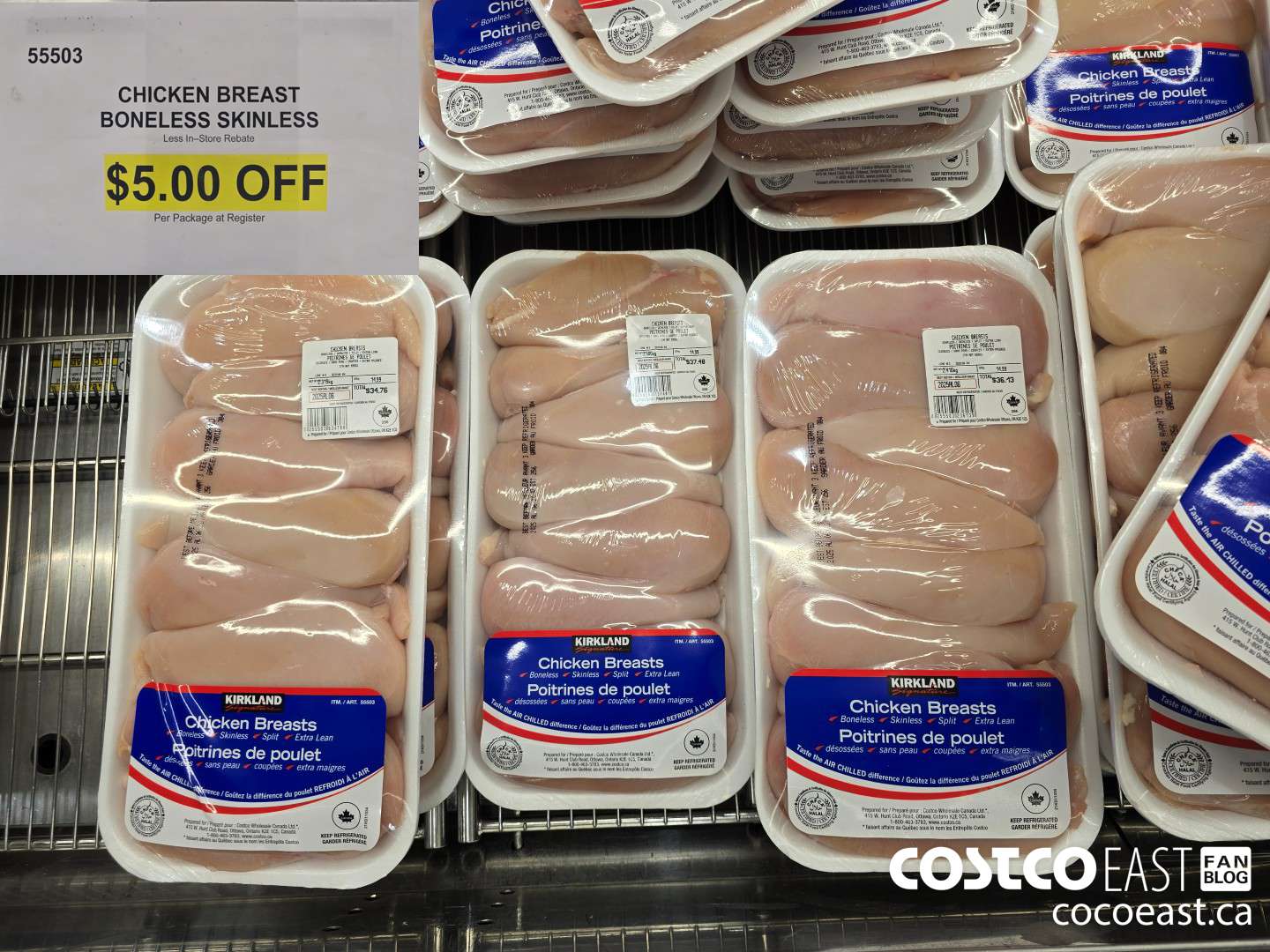 55503 CHICKEN BREASTS BONELESS SKINLESS ($5.00 INSTANT SAVINGS)