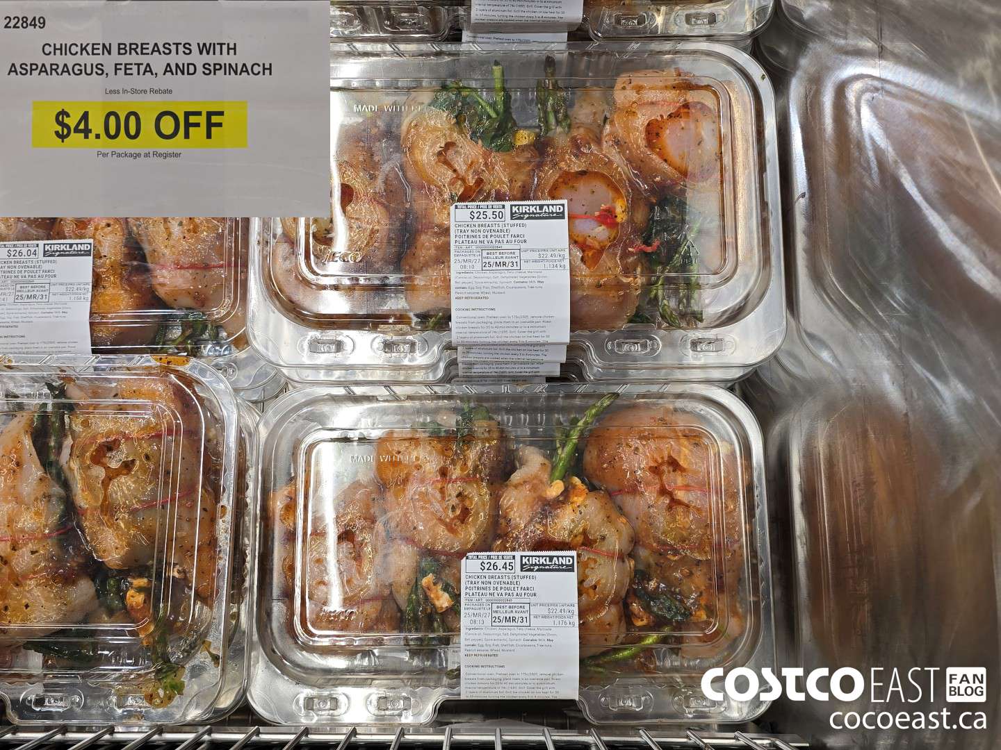 22849 CHICKEN BREASTS WITH ASPARAGUS, FETA AND SPINACH ($5.00 INSTANT SAVINGS)