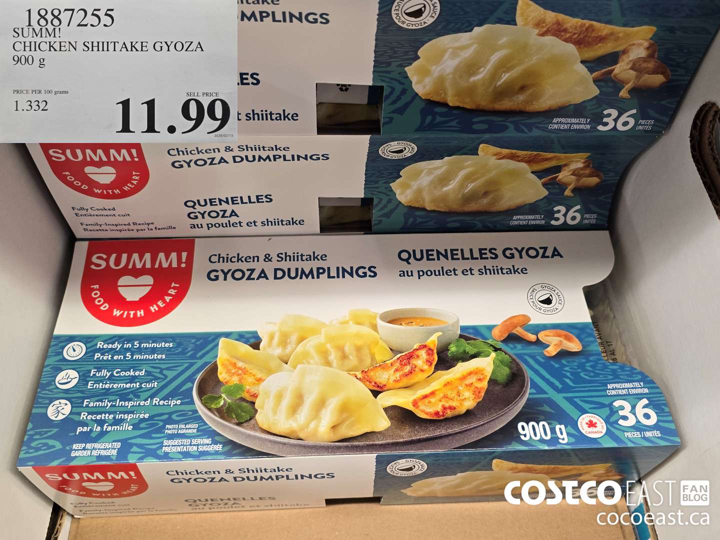 1887255 CHICKEN SHITTAKE GYOZA 900 g $11.99