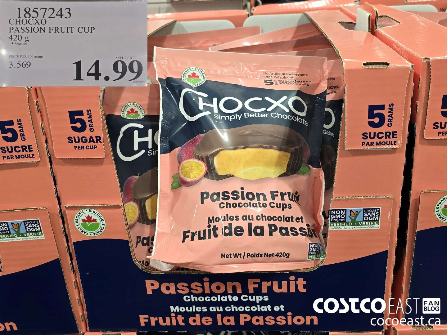 1857243 CHOCXO PASSION FRUIT CUP 420 G $14.99