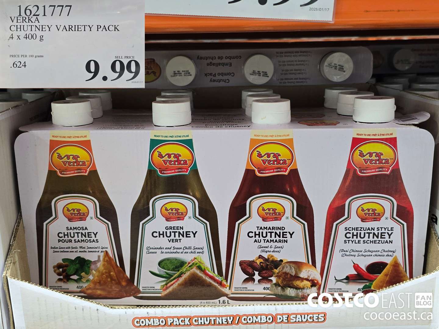 1621777 CHUTNEY VARIETY PACK 4 X 400 g $9.99