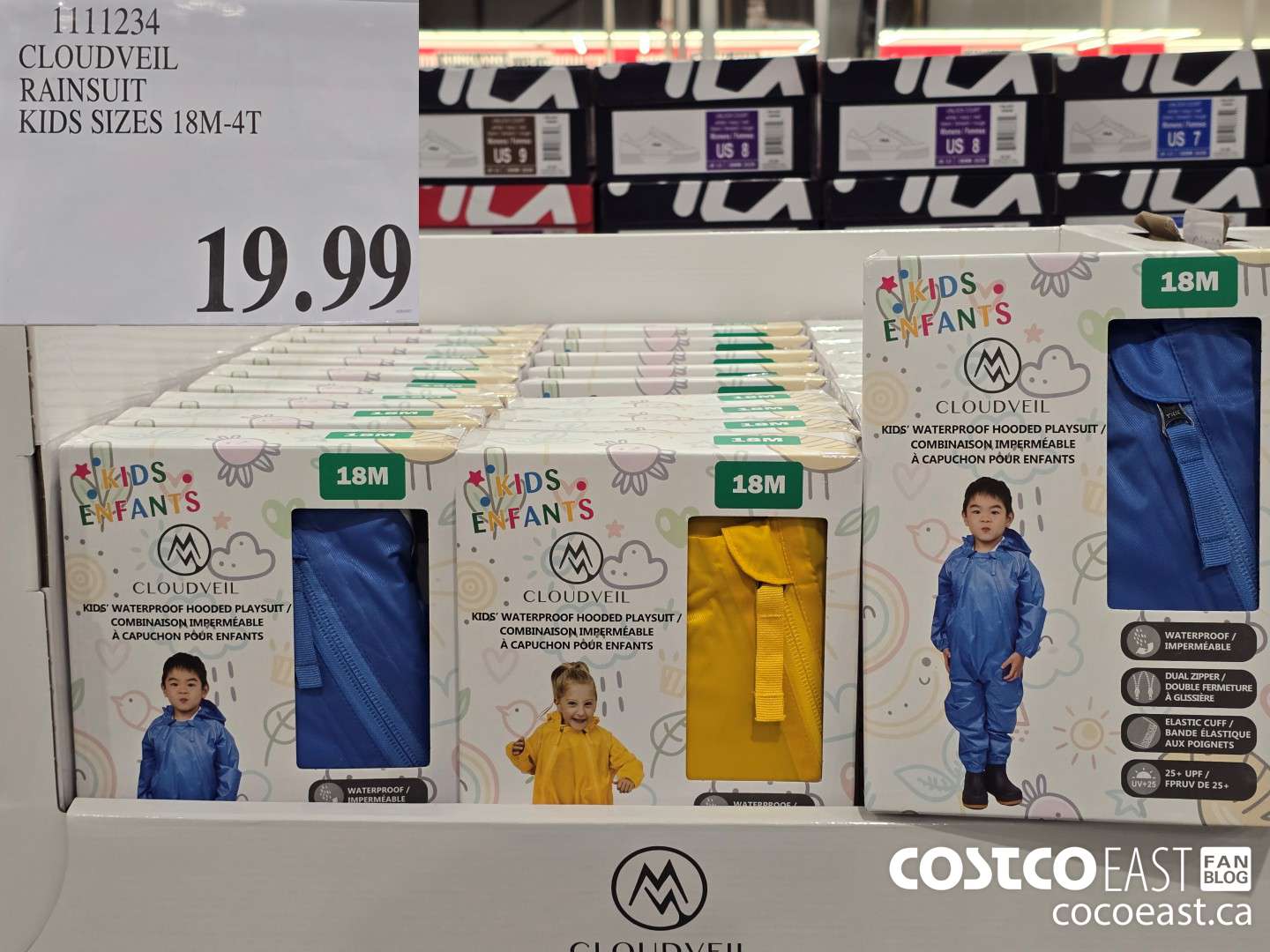 1111234 CLOUDVEIL RAINSUIT KIDS SIZES 18M-4T $19.99