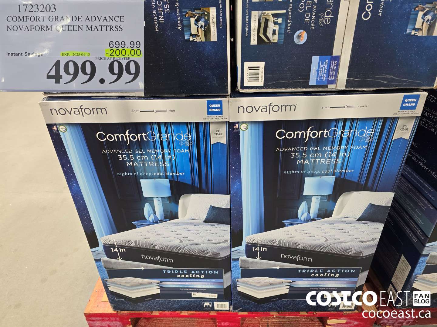1723203 COMFORT GRANDE ADVANCE NOVAFORM QUEEN MATTRESS ($200.00 INSTANT SAVINGS EXPIRES ON 2025-04-13) $499.99