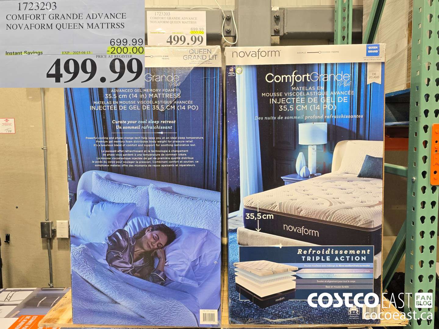 1723203 COMFORT GRANDE ADVANCE NOVAFORM QUEEN MATTRESS ($200.00 INSTANT SAVINGS EXPIRES ON 2025-04-13) $499.99