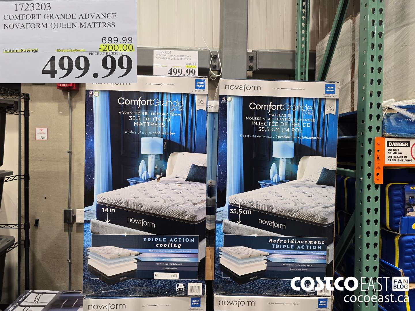 1723203 COMFORT GRANDE ADVANCE NOVAFORM QUEEN MATTRESS ($200.00 INSTANT SAVINGS EXPIRES ON 2025-04-13) $499.99