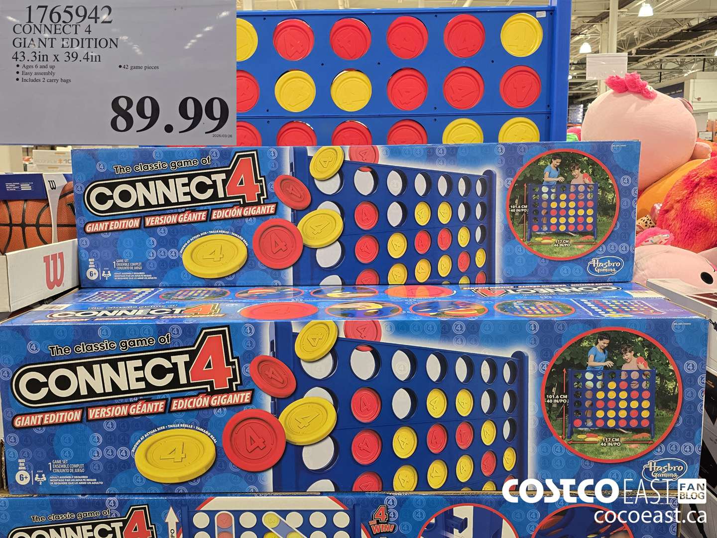 1765942 CONNECT 4 GIANT EDITION 43.3 IN X 39.4IN $89.99