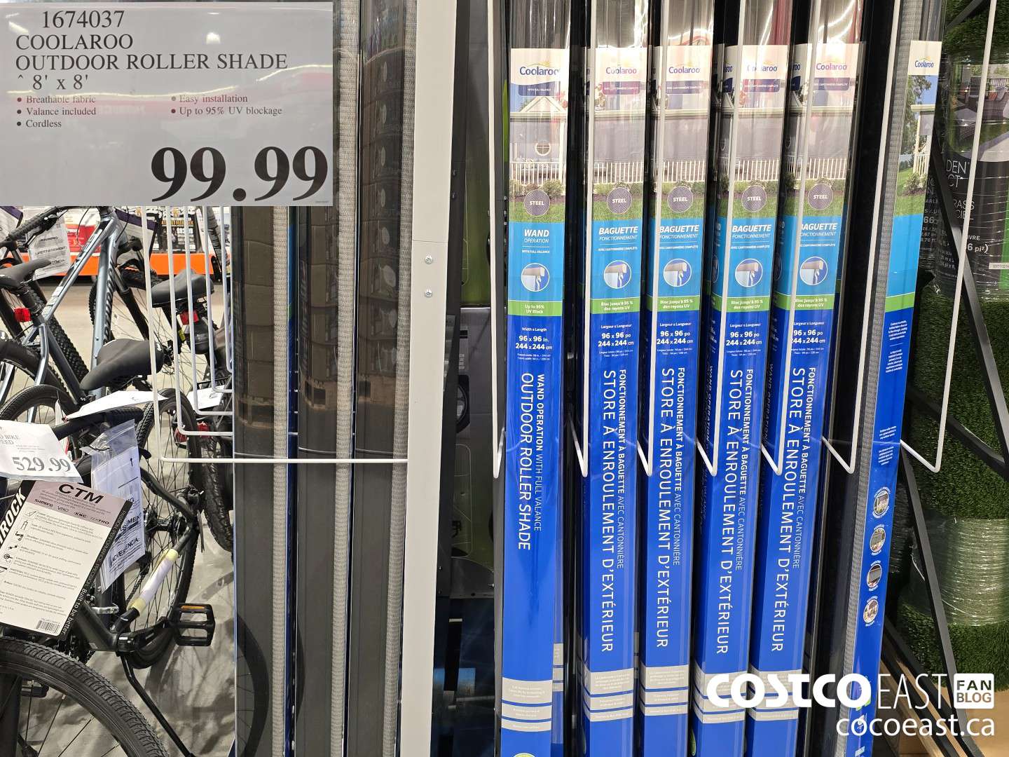 1674037 COOLAROO OUTDOOR ROLLER SHADE 8' X 8' $99.99