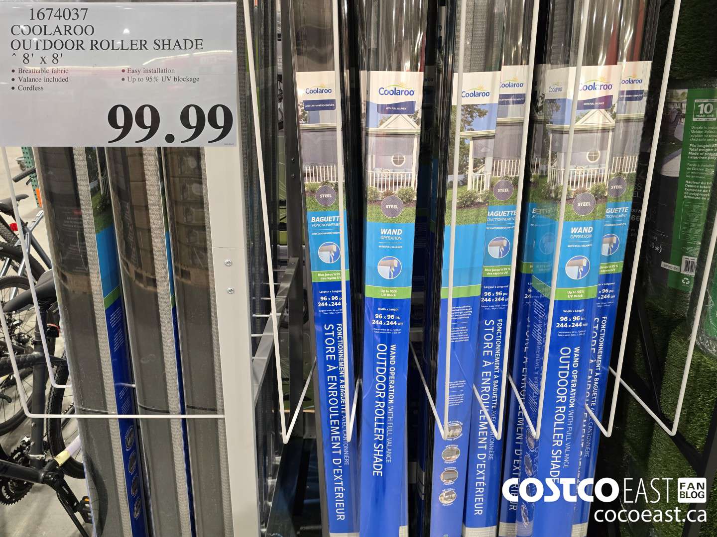 1674037 COOLAROO OUTDOOR ROLLER SHADE 8' X 8' $99.99