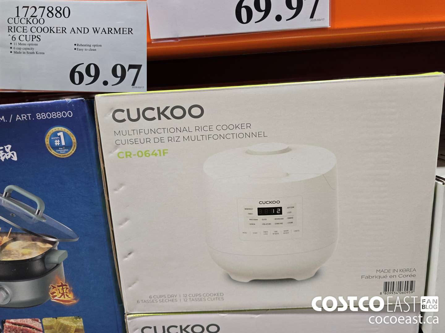 1727880 CUCKOO RICE COOKER AND WARMER 6 CUPS $69.97