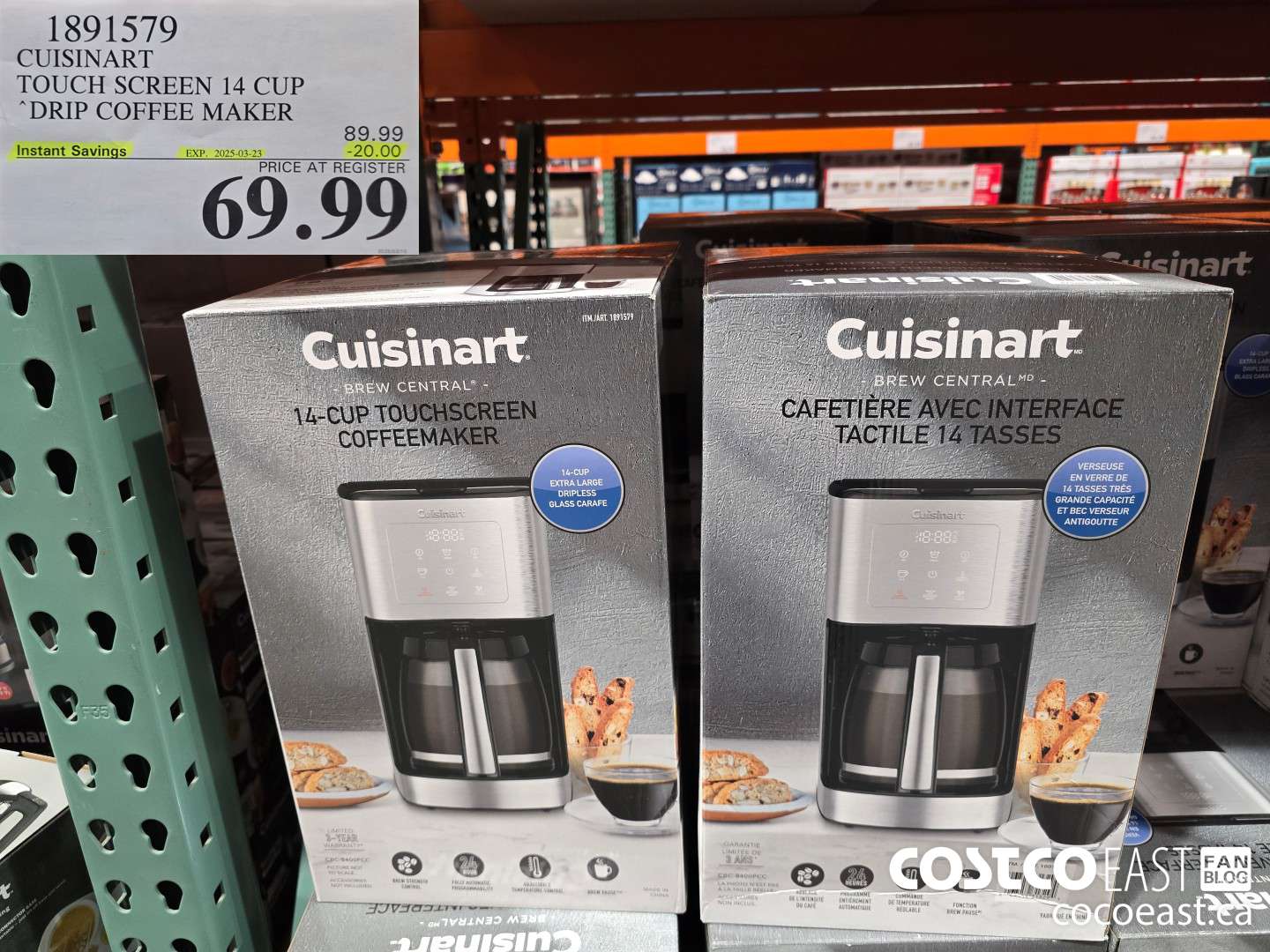 1891579 CUISINART TOUCH SCREEN 14 CUP DRIP COPFEE MAKER ($20.00 INSTANT SAVINGS EXPIRES ON 2025-03-23) $69.99