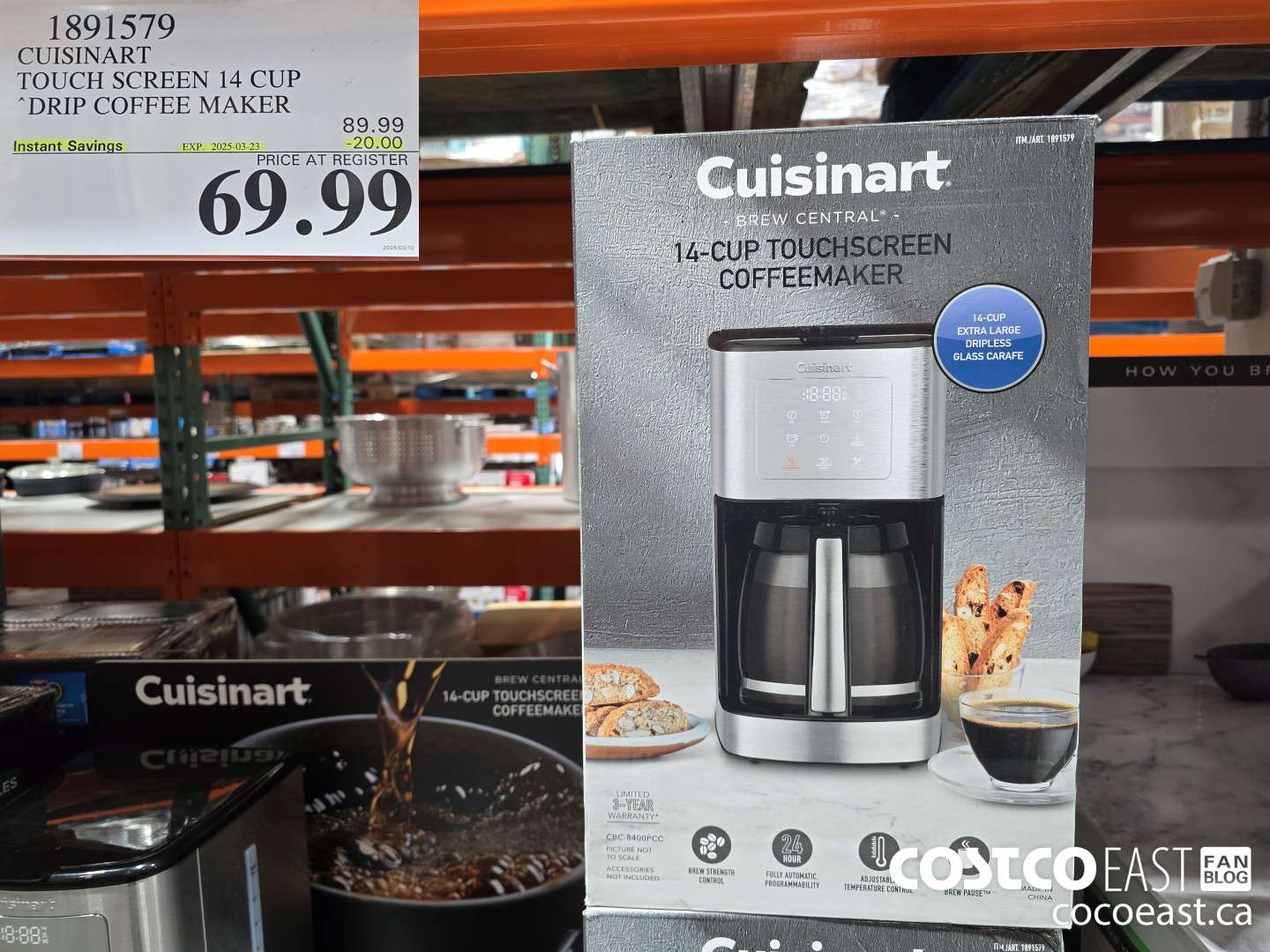 1891579 CUISINART TOUCH SCREEN 14 CUP DRIP COPFEE MAKER ($20.00 INSTANT SAVINGS EXPIRES ON 2025-03-23) $69.99