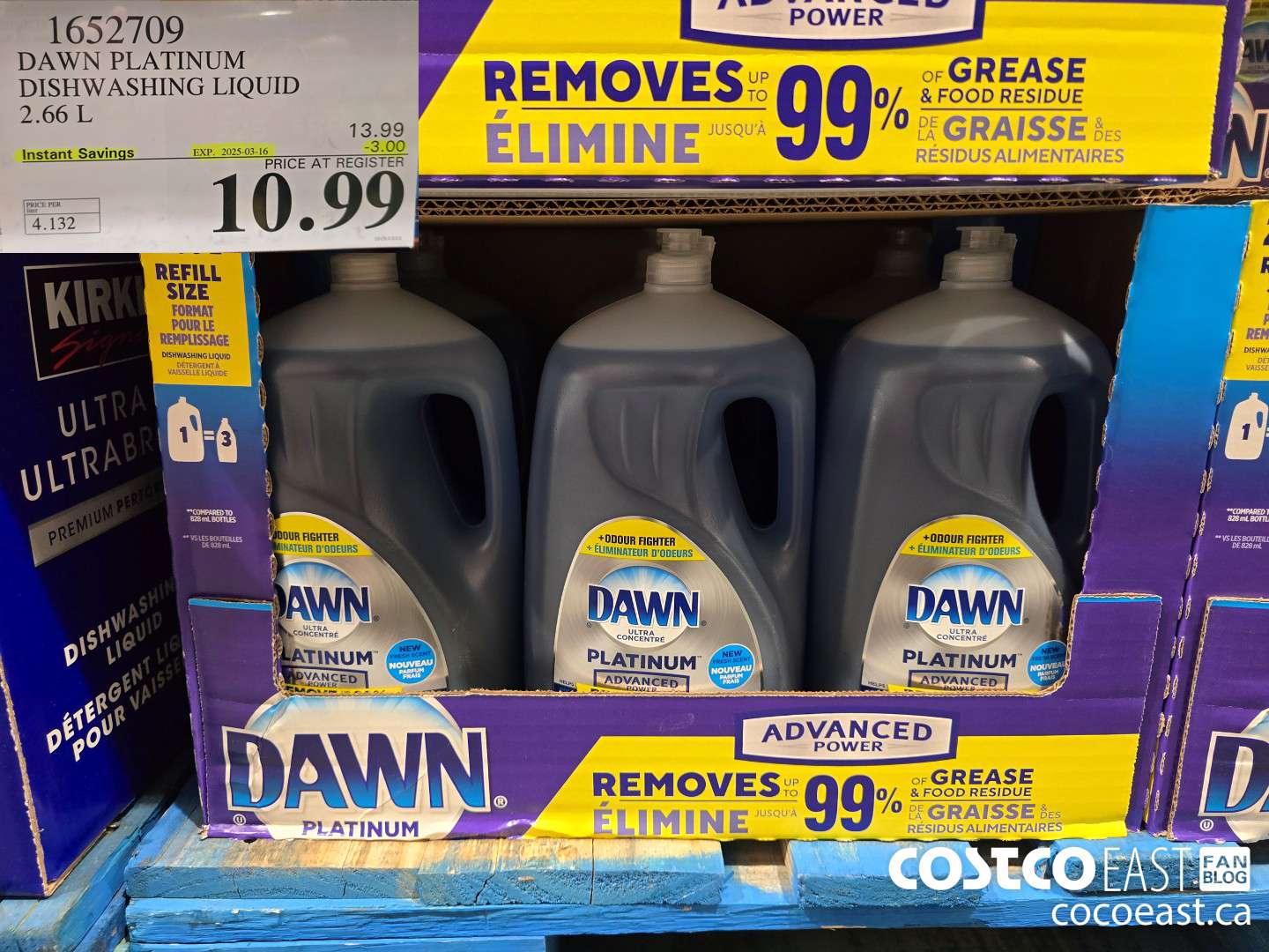1652709 DAWN PLATINUM DISHWASHER LIQUID 2.66L ($3.00 INSTANT SAVINGS EXPIRES ON 2025-03-16) $10.99