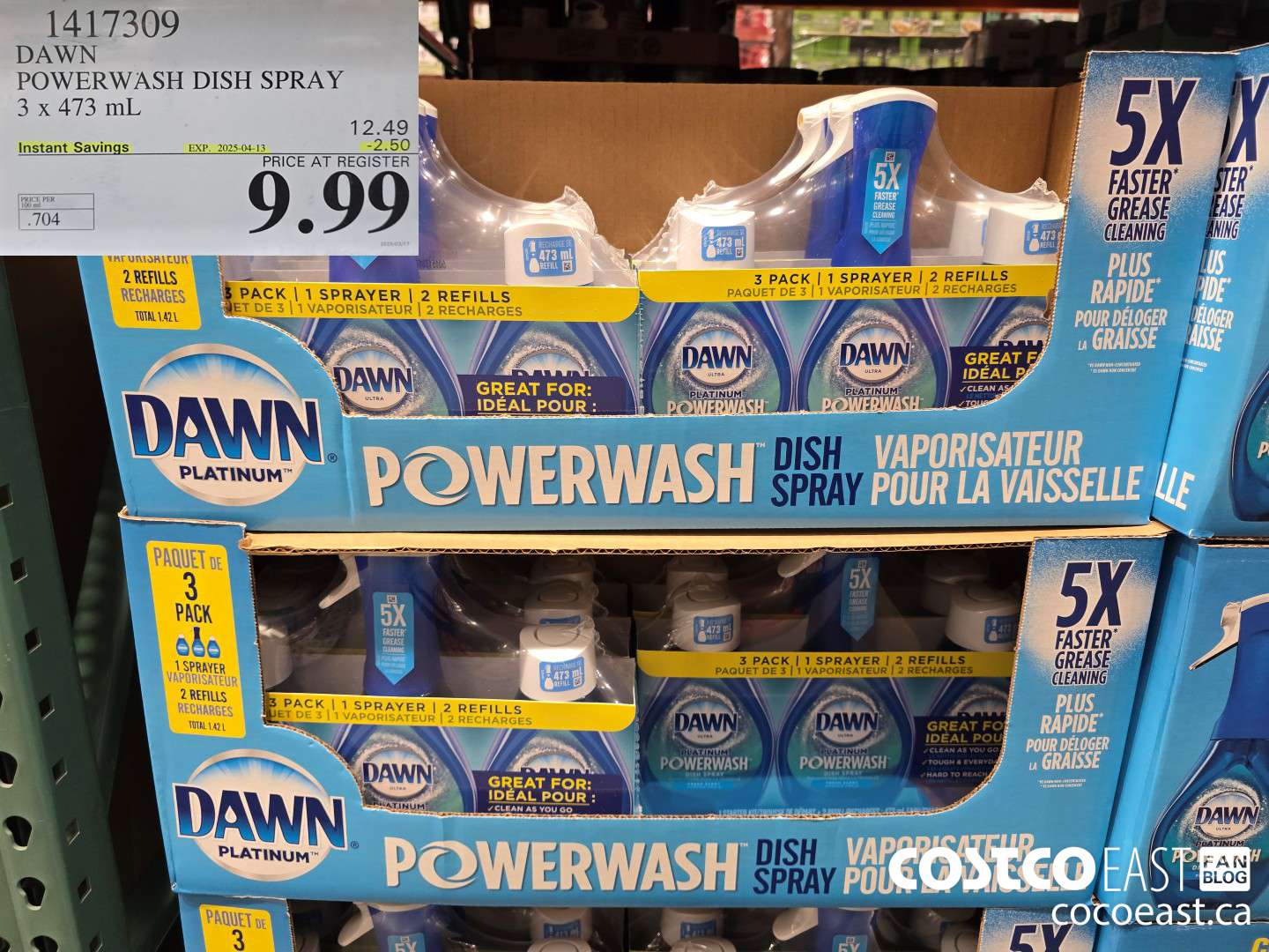 1417309 DAWN POWERWASH DISH SPRAY 3 X 473 mL ($2.50 INSTANT SAVINGS EXPIRES ON 2025-04-13) $9.99