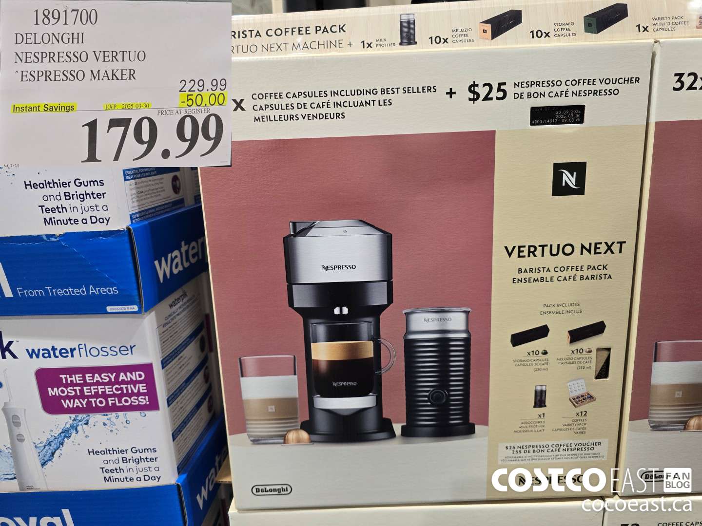 1891700 DELONGHI NESPRESSO VERTUO ESPRESSO MAKER ($50.00 INSTANT SAVINGS EXPIRES ON 2025-03-30) $179.99