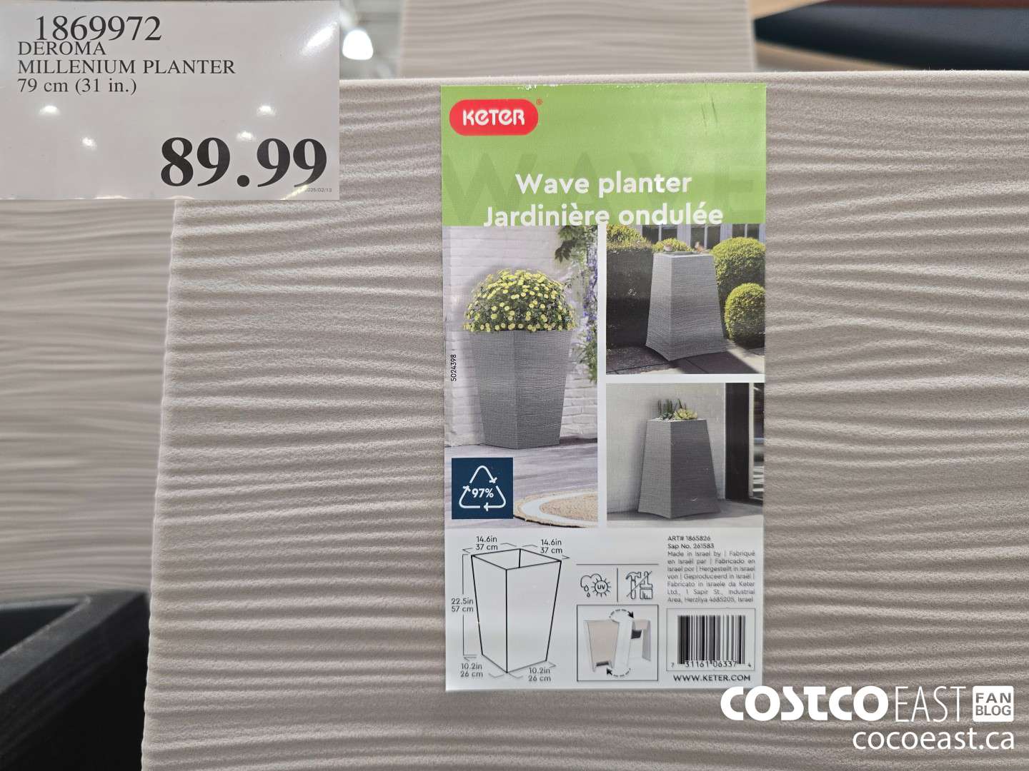 1869972 DEROM MILLENIUM PLANTER 79 cm (31 in.) $89.99