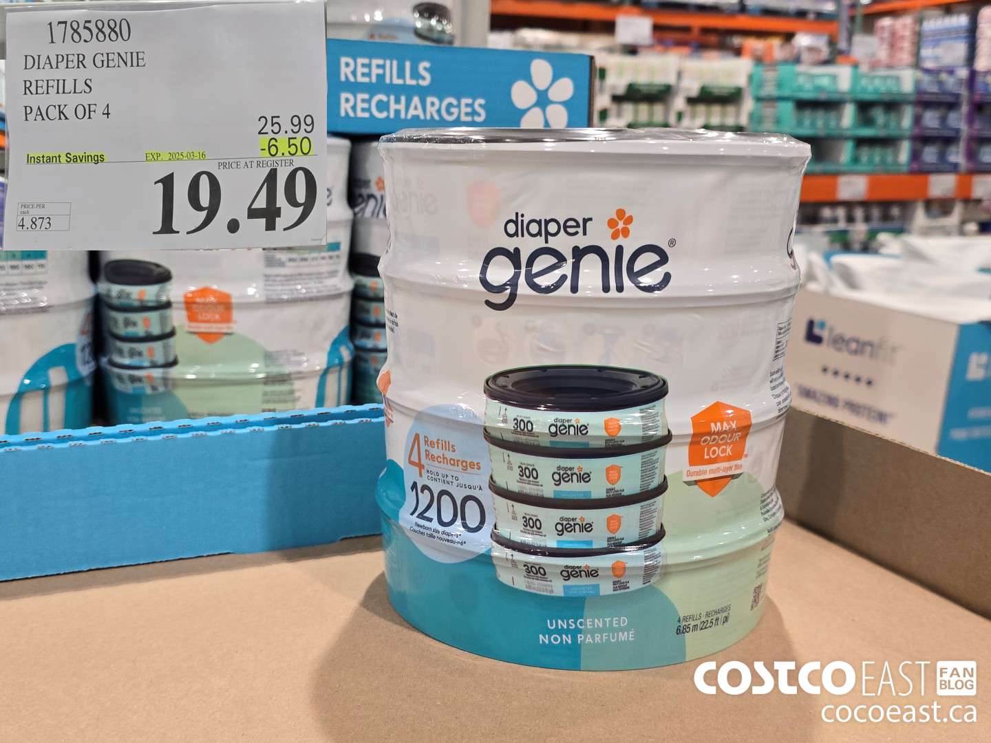 1785880 DIAPER GENIE REFILLS PACK OF 4 ($6.50 INSTANT SAVINGS EXPIRES ON 2025-03-16) $19.49