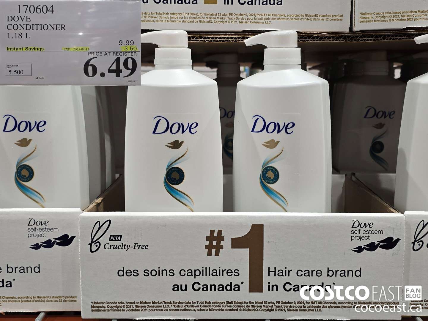170604 DOVE CONDITIONER 1.18L ($3.50 INSTANT SAVINGS EXPIRES ON 2025-04-13) $6.49
