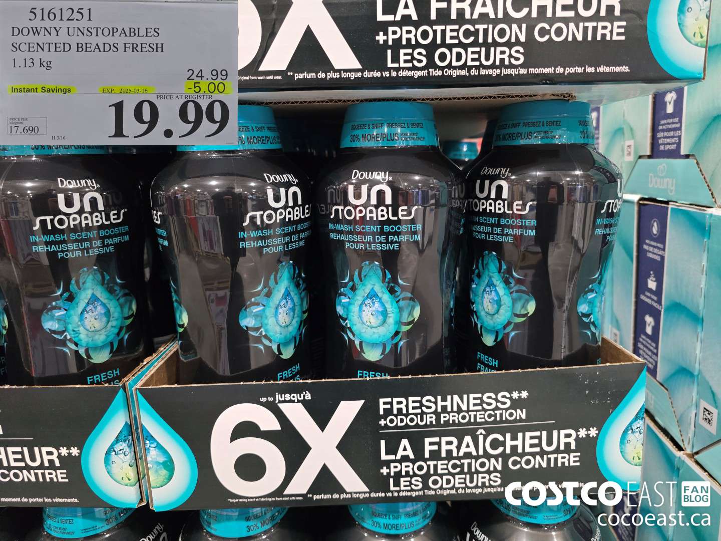 5161251 DOWNY UNSTOPABLES SCENTED BEADS FRESH 1.13 kg  ($5.00 INSTANT SAVINGS EXPIRES ON 2025-03-16) $19.99