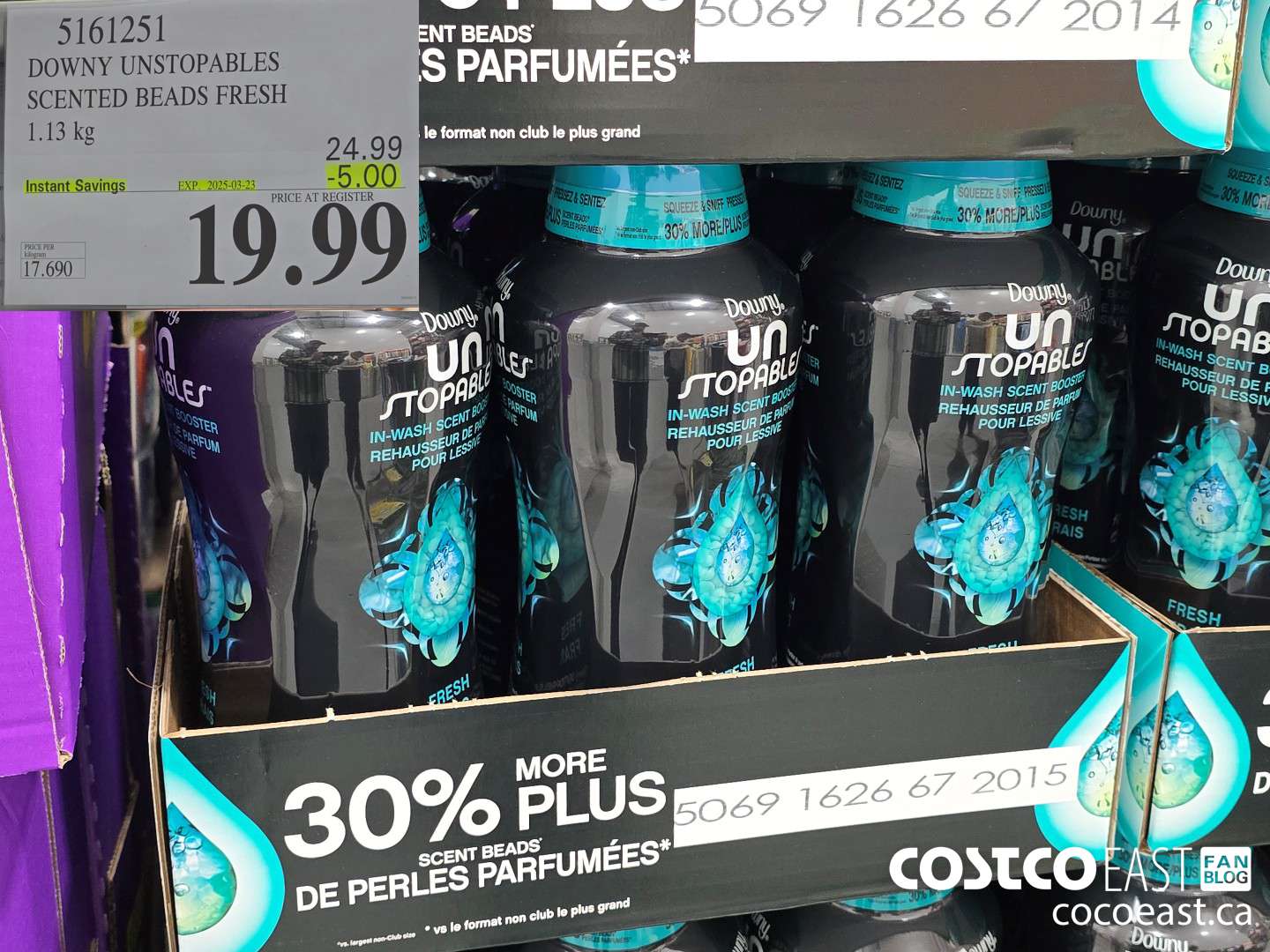 5161251 DOWNY UNSTOPABLES SCENTED BEADS FRESH 1.13 kg  ($5.00 INSTANT SAVINGS EXPIRES ON 2025-03-23) $19.99