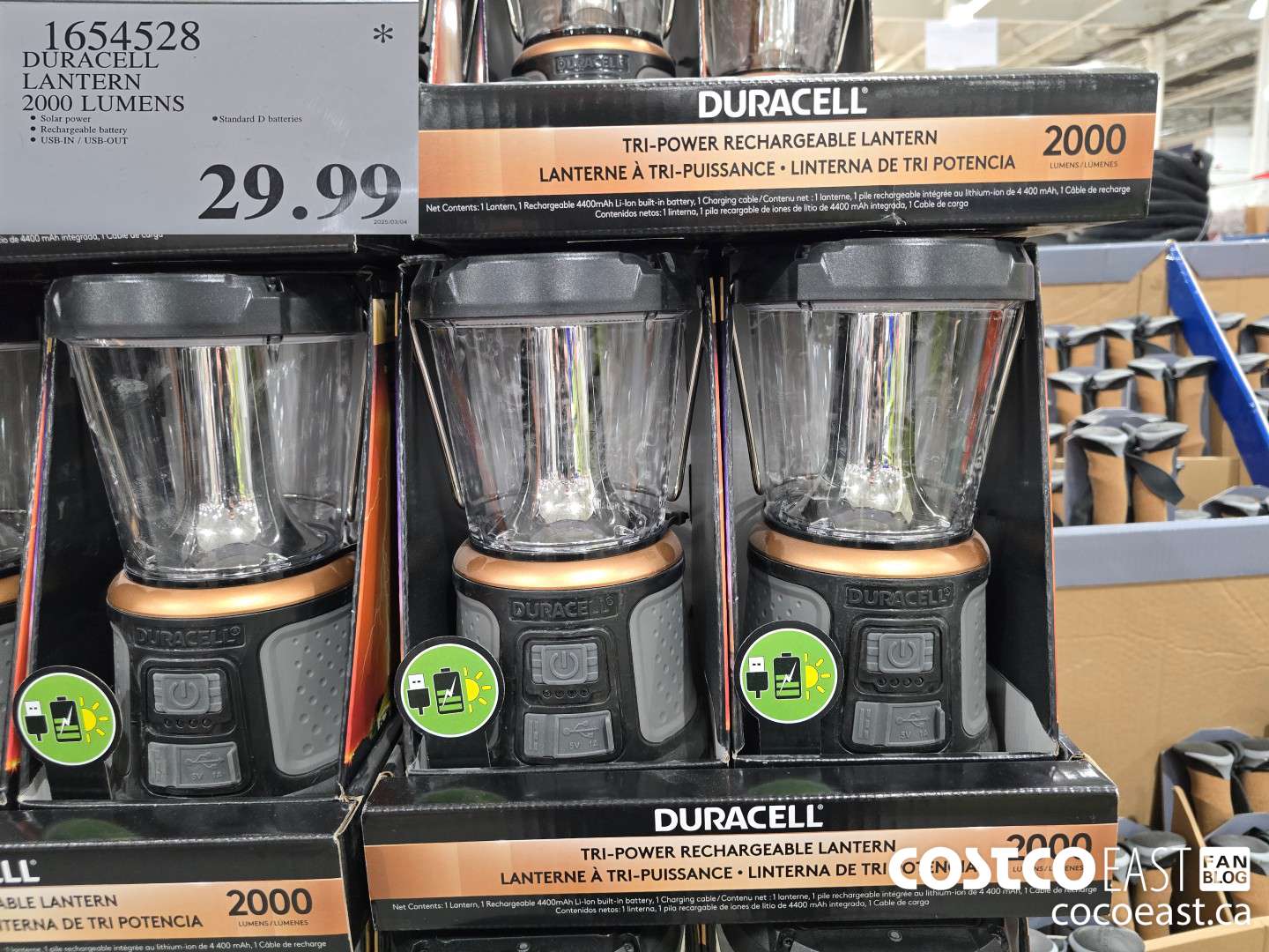 1654528 DURACELL LANTERN 2000 LUMENS $29.99