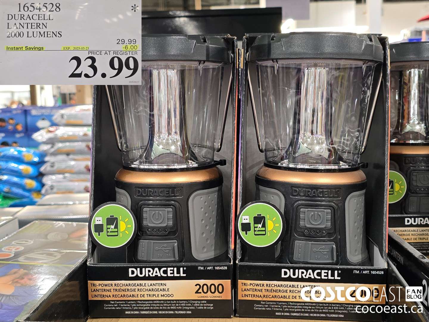 1654528 DURACELL LANTERN 2000 LUMENS ($6.00 INSTANT SAVINGS EXPIRES ON 2025-03-23) $23.99