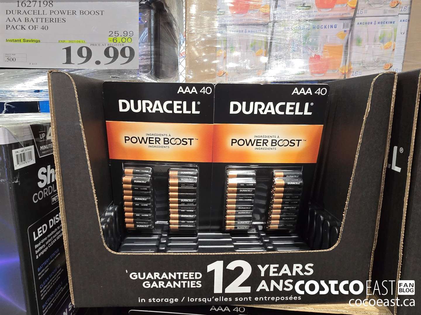 1627198 DURACELL POWER BOOST AAA BATTERIES PACK OF 40 ($6.00 INSTANT SAVINGS EXPIRES ON 2025-04-13) $19.99