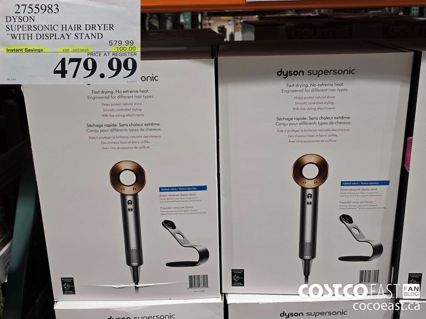 2755983 DYSON SUPERSONIC HAIR DRYER WITH DISPLAY STAND ($100.00 INSTANT SAVINGS EXPIRES ON 2025-04-03) $479.99