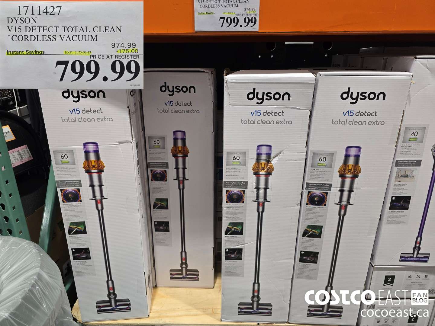1711427 DYSON V15 DETECT TOTAL CLEAN CORDLESS VACUUM ($175.00 INSTANT SAVINGS EXPIRES ON 2025-03-13) $799.99