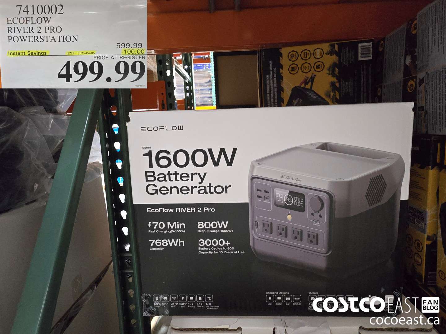 7410002 ECOFLOW RIVER 2 PRO POWERSTATION ($100.00 INSTANT SAVINGS EXPIRES ON 2025-04-06) $499.99