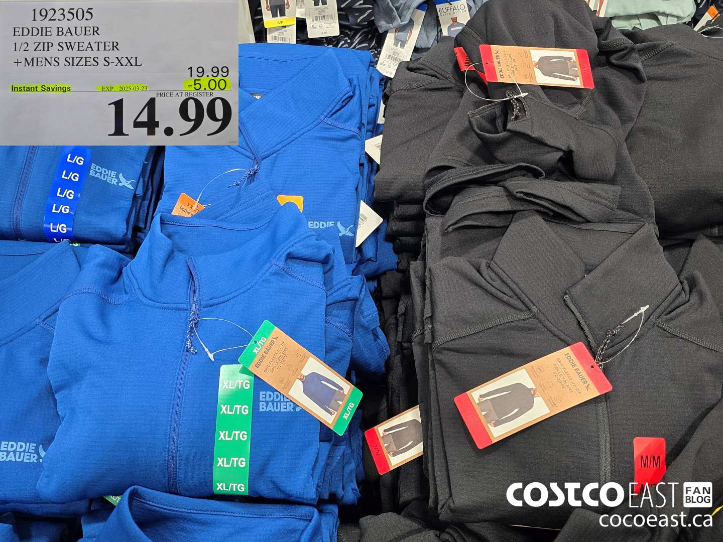 1923505 EDDIE BAUER 1/2 ZIP SWEATER +MENS SIZES S-XXL ($5.00 INSTANT SAVINGS EXPIRES ON 2025-03-23) $14.99