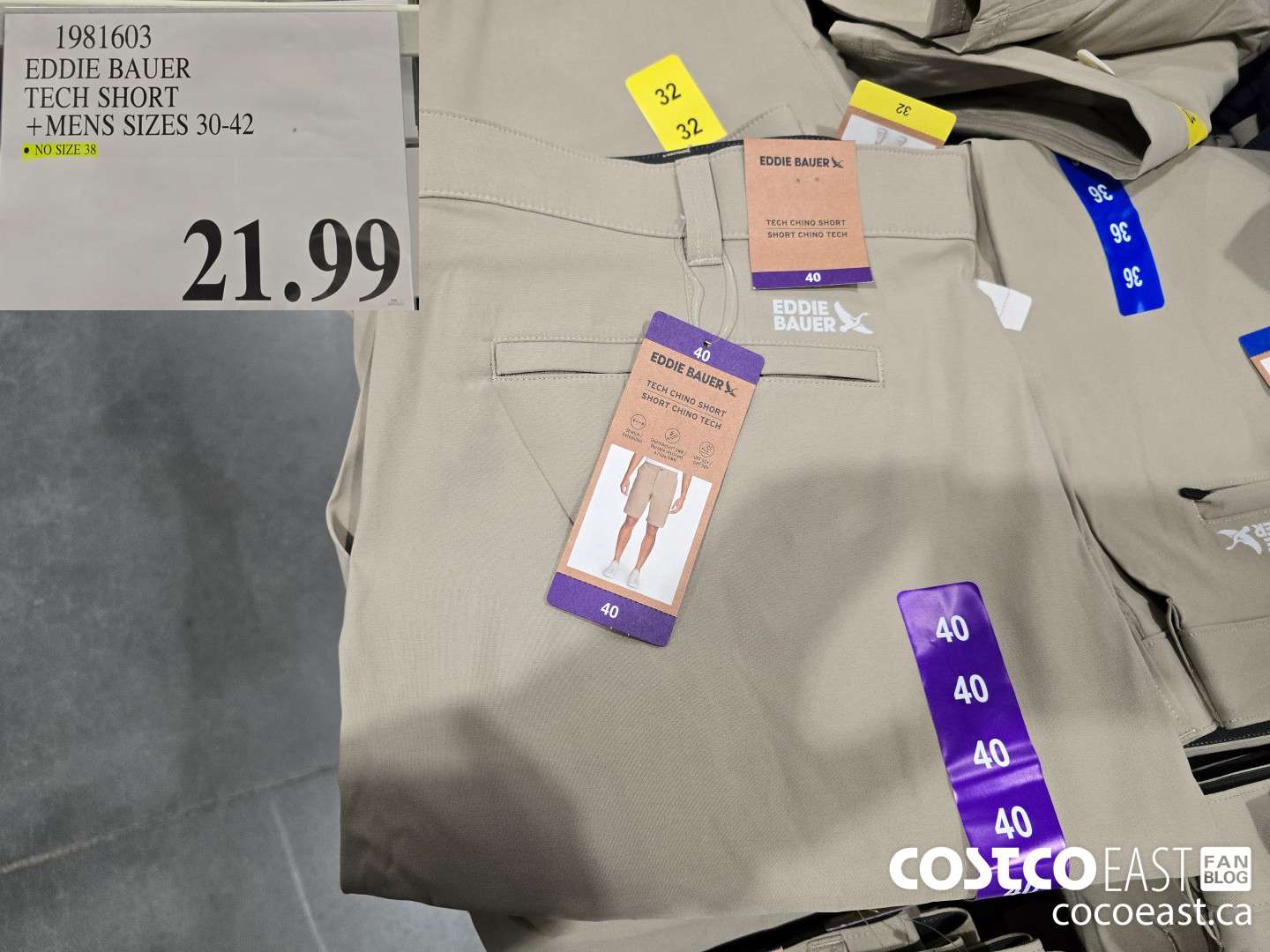 1981603 EDDIE BAUER TECH SHORT +MENS SIZES 30-42 $21.99