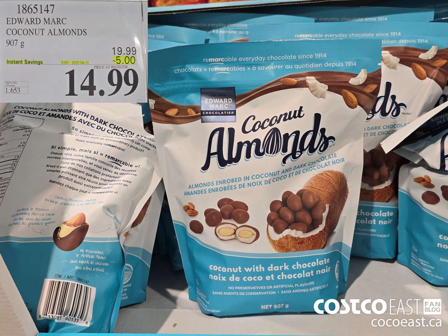 1865147 EDWARD MARC COCONUT ALMONDS 907 G ($5.00 INSTANT SAVINGS EXPIRES ON 2025-04-13) $14.99