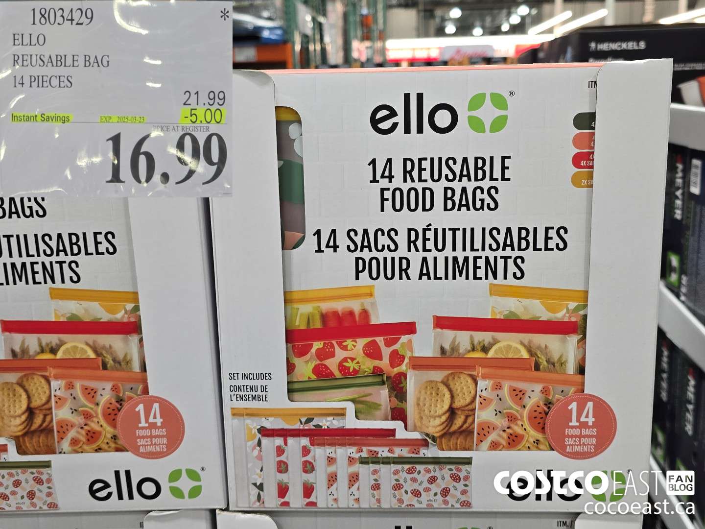 1803429 ELLO REUSABLE BAG 14 PIECES ($5.00 INSTANT SAVINGS EXPIRES ON 2025-03-23) $16.99