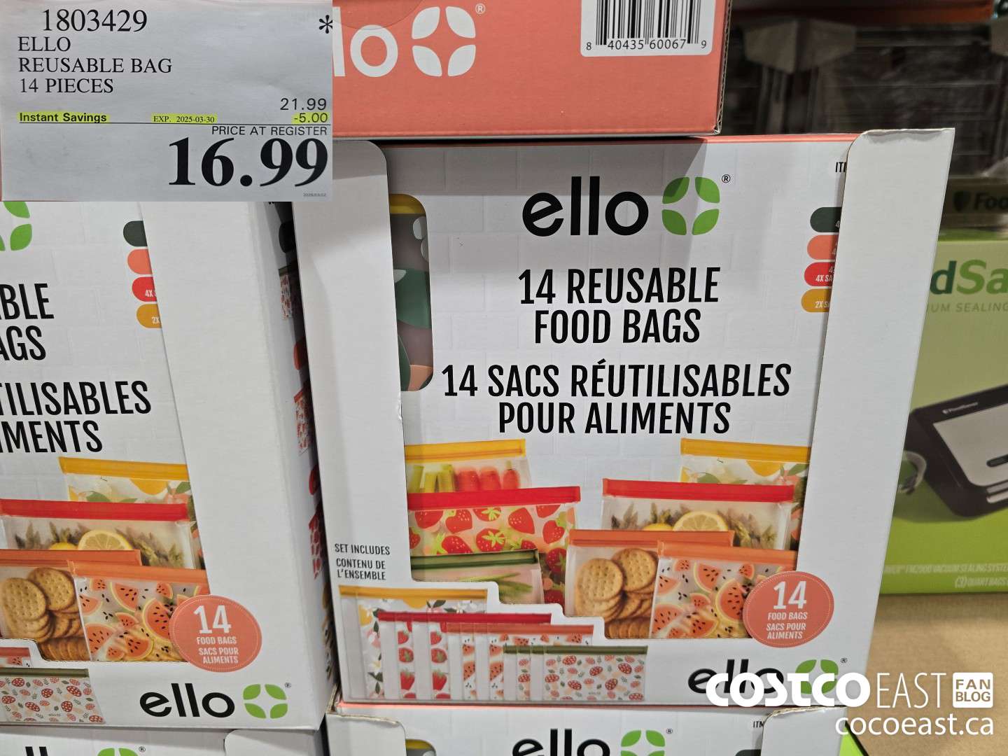 1803429 ELLO REUSABLE BAG 14 PIECES ($5.00 INSTANT SAVINGS EXPIRES ON 2025-03-30) $16.99