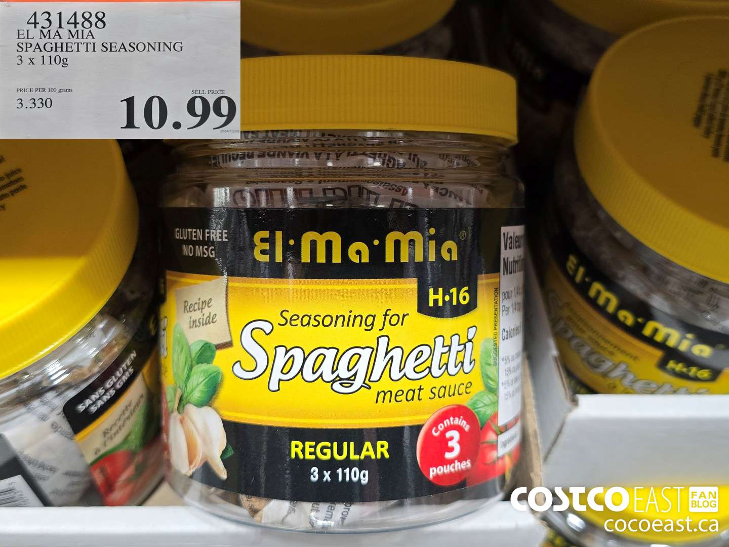 431488 EL MA MIA SPAGHETTI SEASONING 3 x 110g $10.99