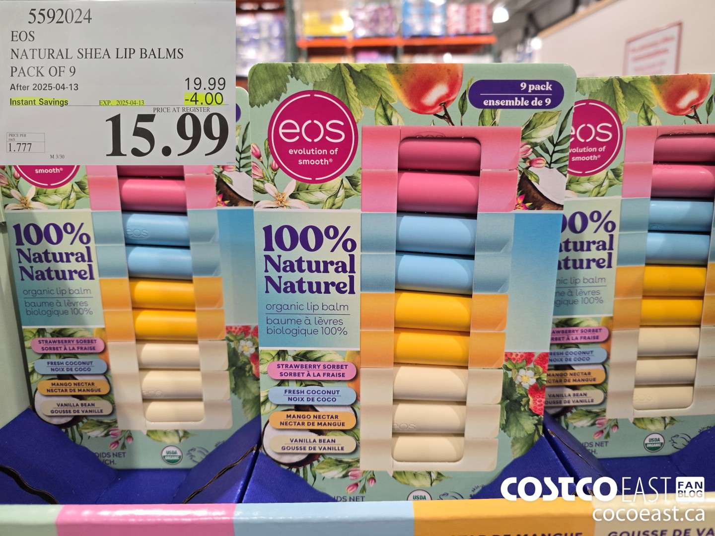 5592024 EOS NATURAL SHEA LIP BALMS PACK OF 9 ($4.00 INSTANT SAVINGS EXPIRES ON 2025-04-13) $15.99