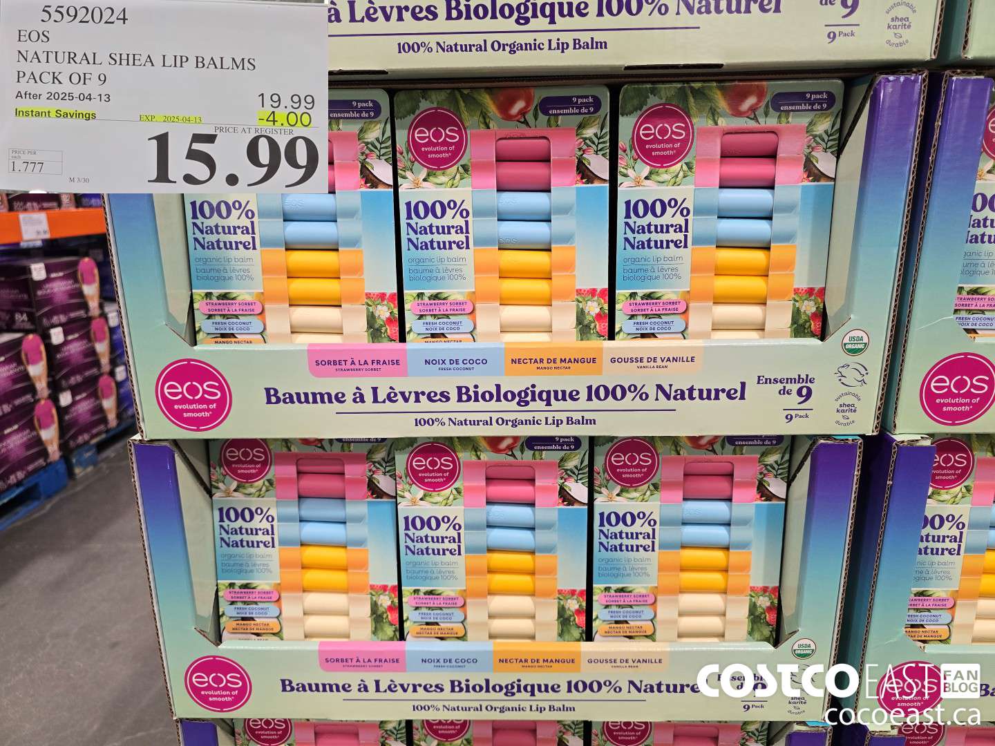 5592024 EOS NATURAL SHEA LIP BALMS PACK OF 9 ($4.00 INSTANT SAVINGS EXPIRES ON 2025-04-13) $15.99