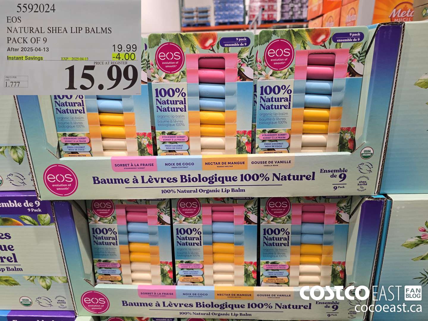 5592024 EOS NATURAL SHEA LIP BALMS PACK OF 9 ($4.00 INSTANT SAVINGS EXPIRES ON 2025-04-13) $15.99