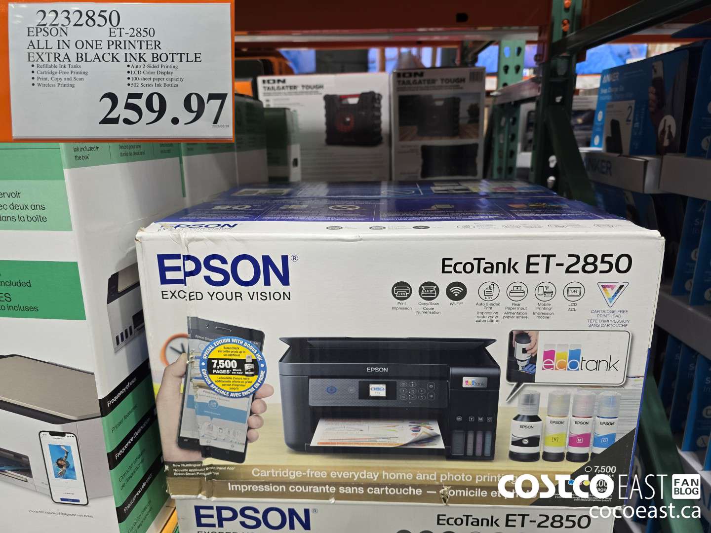 2232850 EPSON ET-2850 ALL IN ONE PRINTER EXTRA BLACK INK BOTTLE $259.97