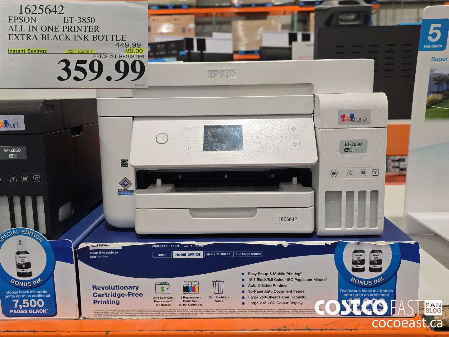 1625642 EPSON ET-3850 ALL IN ONE PRINTER EXTRA BLACK INK BOTTLE ($90.00 INSTANT SAVINGS EXPIRES ON 2025-03-30) $359.99