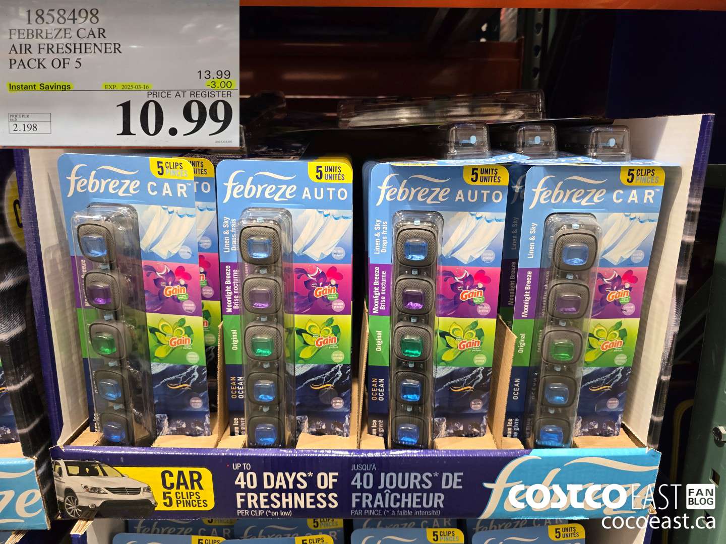 1858498 FEBREZE CAR AIR FRESHENER PACK OF 5 ($3.00 INSTANT SAVINGS EXPIRES ON 2025-03-16) $10.99