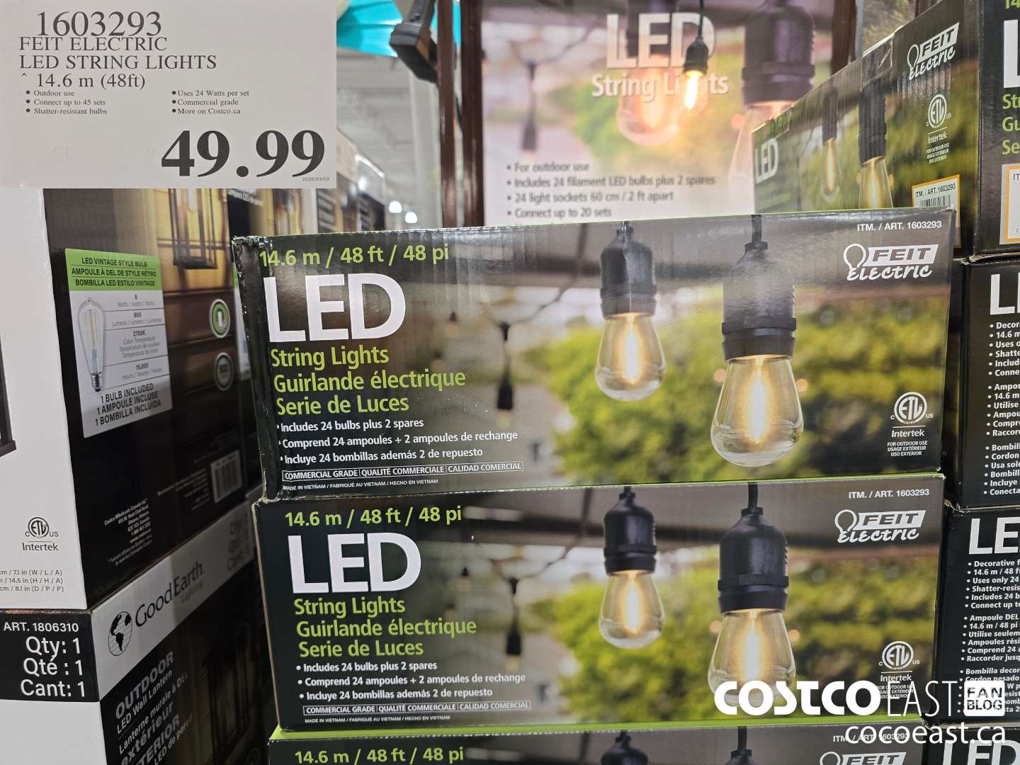 1603293 FEIT ELECTRIC LED STRING LIGHTS 14.6 m (48ft) $49.99