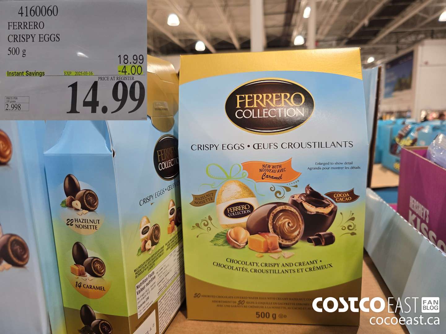 4160060 FERRERO CRISPY EGGS 500 G ($4.00 INSTANT SAVINGS EXPIRES ON 2025-03-16) $14.99