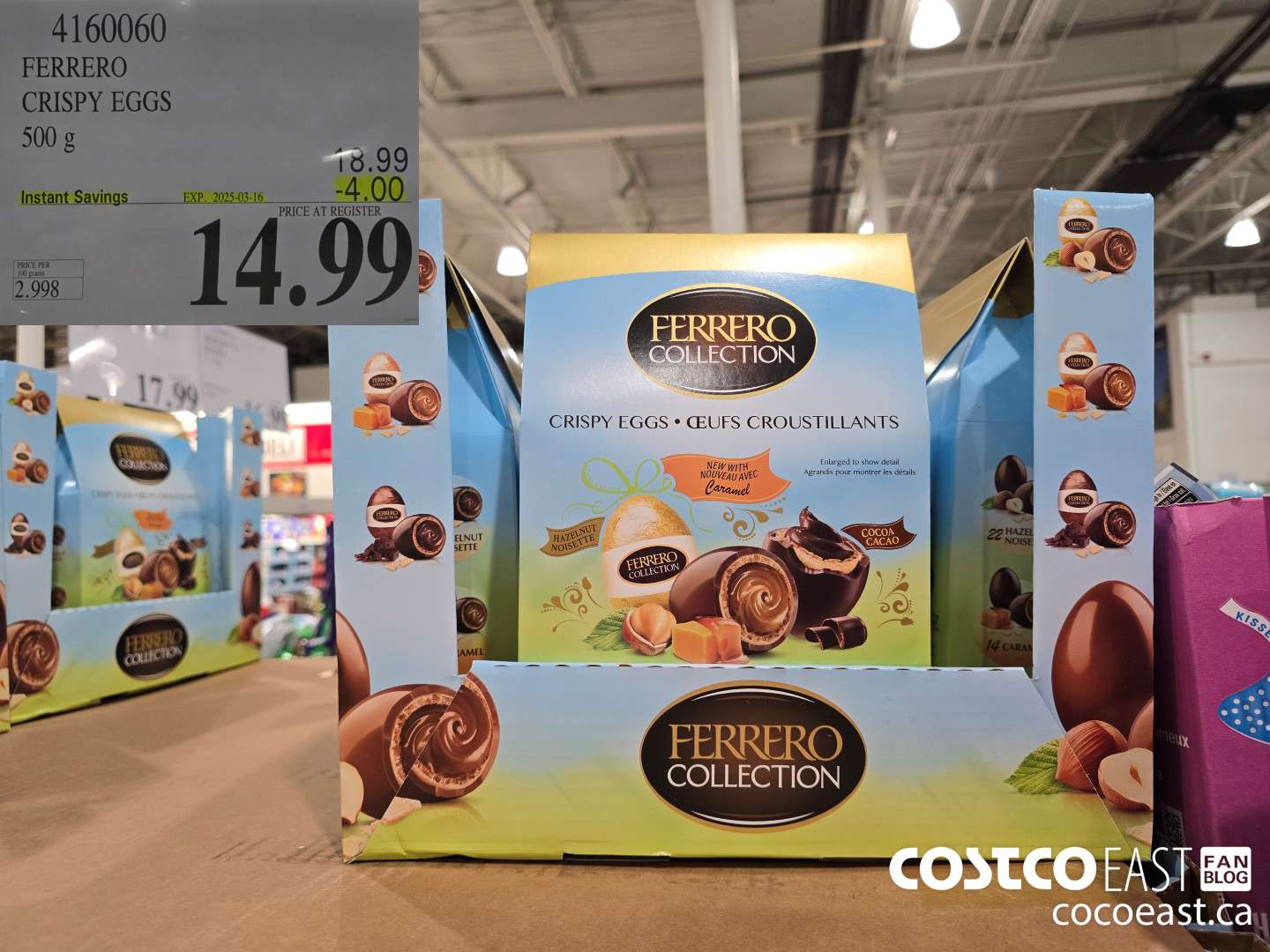 4160060 FERRERO CRISPY EGGS 500 G ($4.00 INSTANT SAVINGS EXPIRES ON 2025-03-16) $14.99