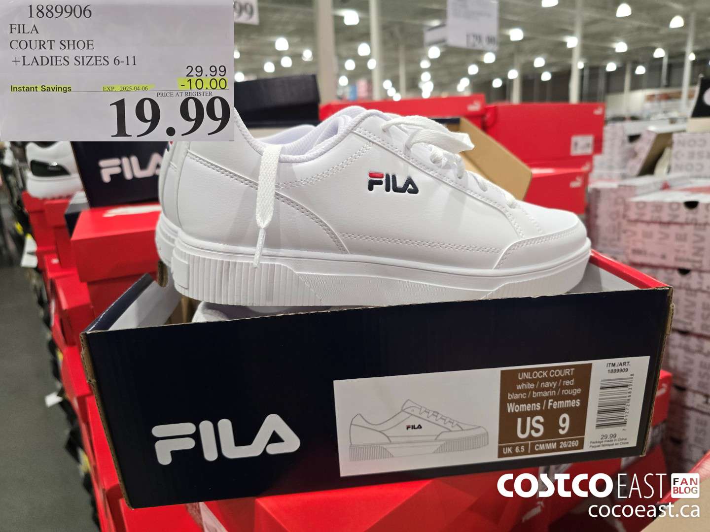 1889906 FILA COURT SHOE +LADIES SIZES 6-11 ($10.00 INSTANT SAVINGS EXPIRES ON 2025-04-06) $19.99