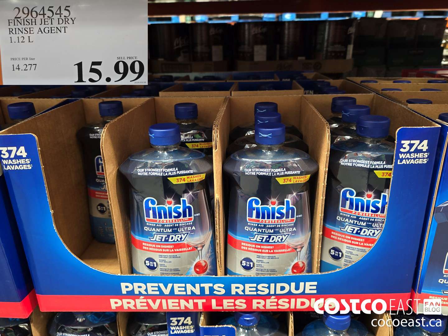 296454 FINISH JET DRY AGENT RINSE AGENT 1.12 L $15.99