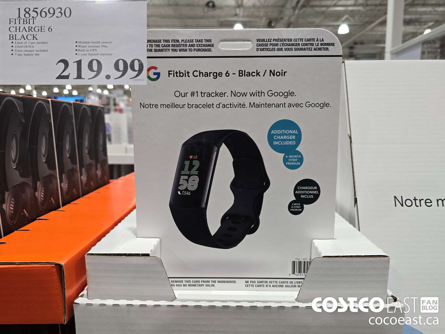 1856930 FITBIT CHARGE 6 BLACK $219.99