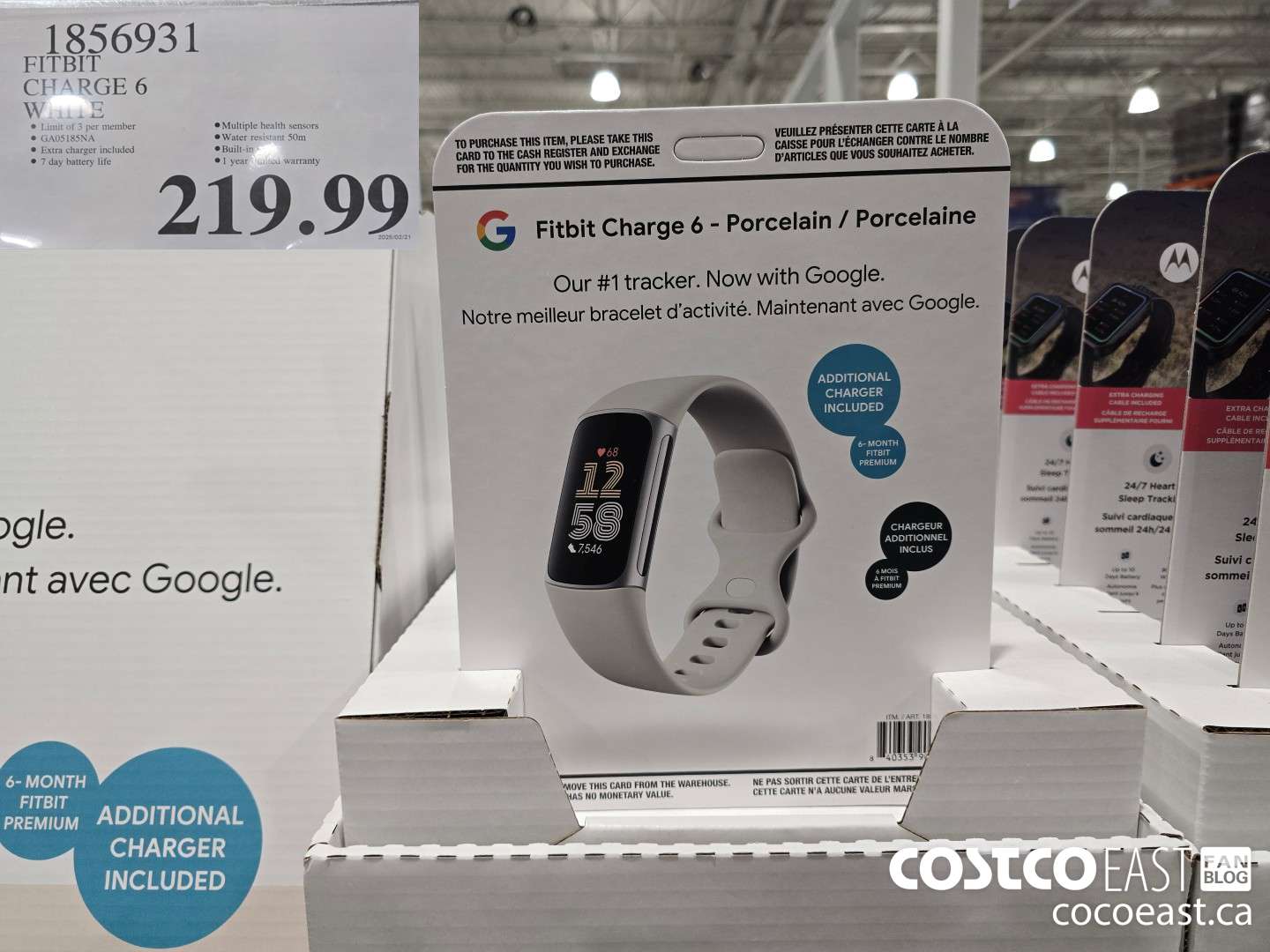 1856931 FITBIT CHARGE 6 WHITE $219.99