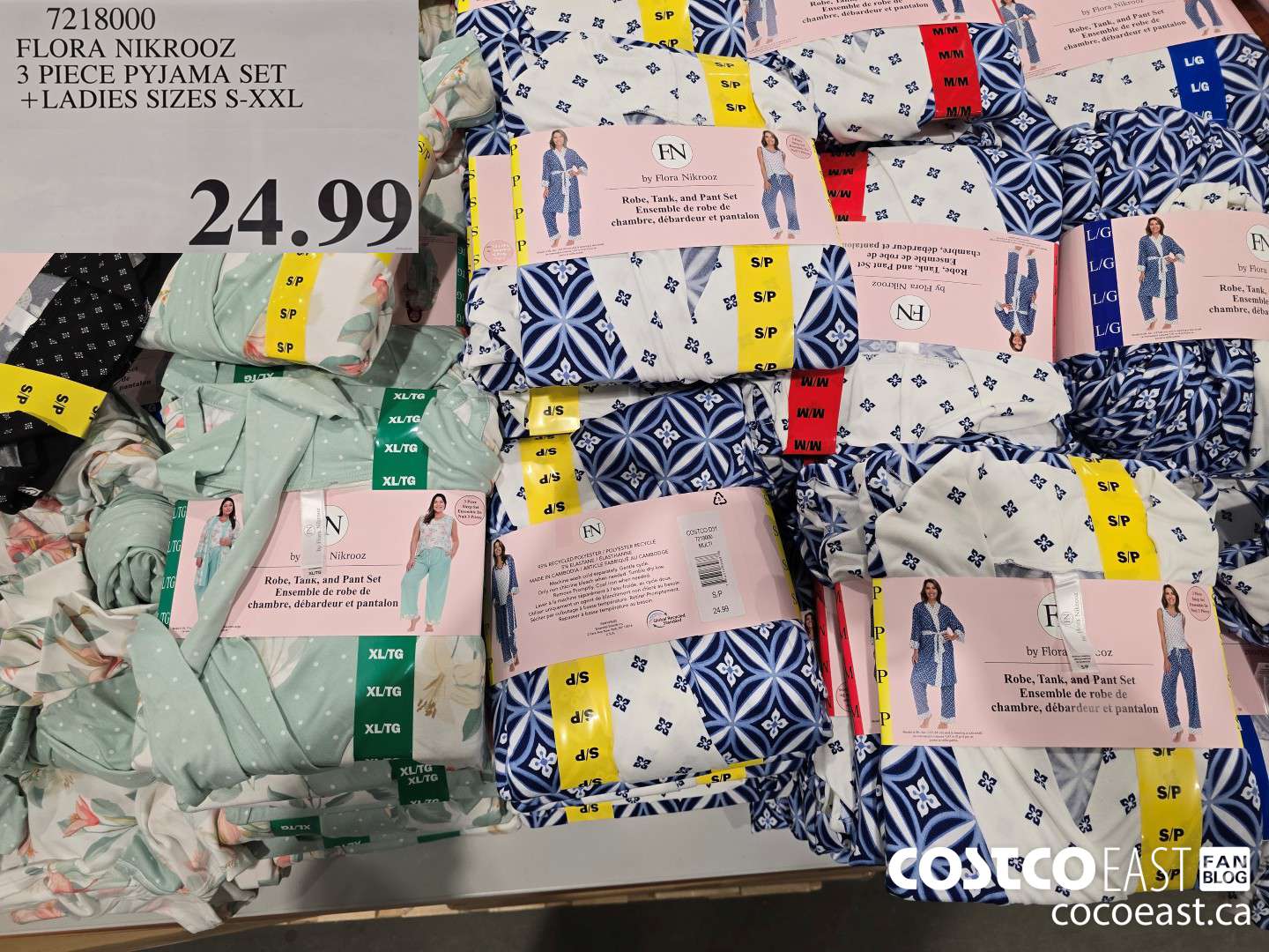 7218000 FLORA NIKROOZ 3 PIECE PYJAMA SET +LADIES SIZES S-XXL $24.99